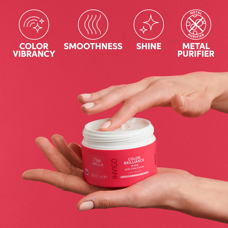 Wella INVIGO COLOR BRILLIANCE spalvos gyvybingumą palaikanti kaukė (ploniems/normaliems plaukams), 75 ml