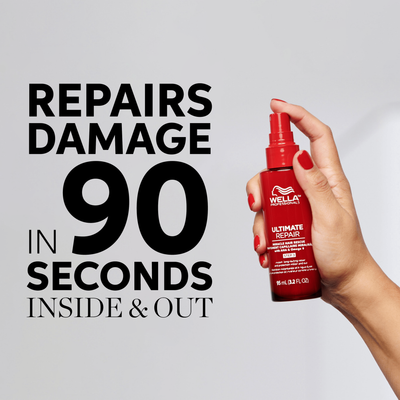 Wella ULTIMATE REPAIR leave-in spray that restores damaged hair in 90 seconds STEP 3 When you buy 2 Wella Ultimate products (not travel size), you get a turban as a gift