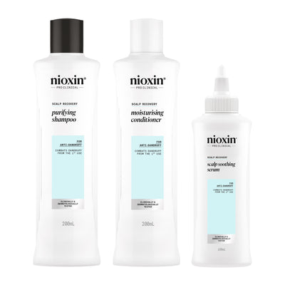 Nioxin SCALP RECOVERY KIT galvos odos atstatymo rinkinys, skirtas kovai su pleiskanomis, 200ml+200ml+100ml