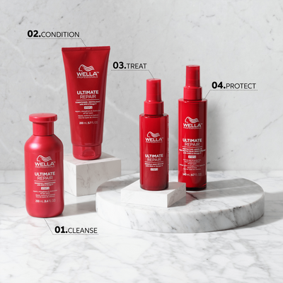 Wella ULTIMATE REPAIR intensive shampoo for damaged hair STEP 1 When you buy 2 Wella Ultimate products (not travel size) you get a turban as a gift