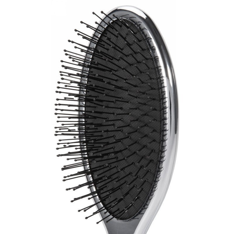 Šepetys plaukams OSOM Professional Hair Brush Silver Chrome OSOMP2258, su nailono spygliukais, sidabrinės chromo spalvos