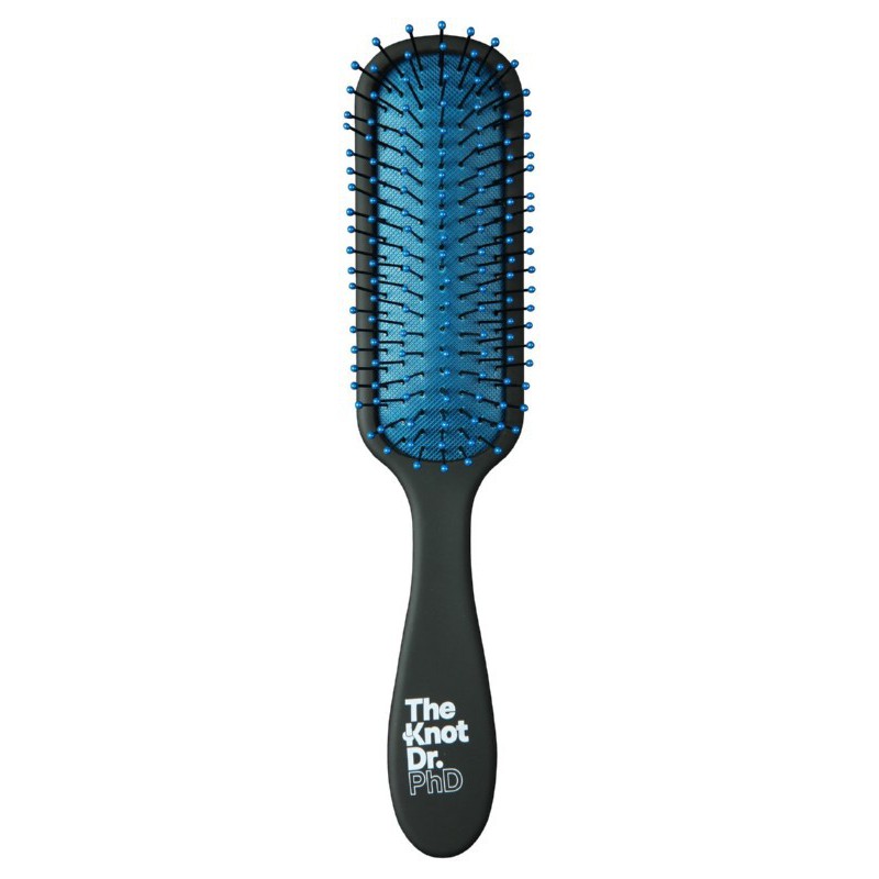 Hair brush, brush for hair cleaning The Knot Dr. Ebony Sharkskin PhD Kit KDDK102, 135 flexible spikes and brush case