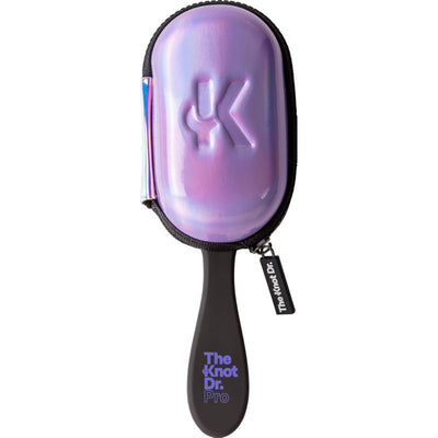 Hair brush with purple holographic case The Knot Dr. Pro Periwinkle KDP107, purple