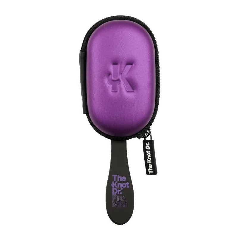 Hair brush The Knot Dr. Periwinkle Pro Mini Headcase KDPMC203, purple, with brush case