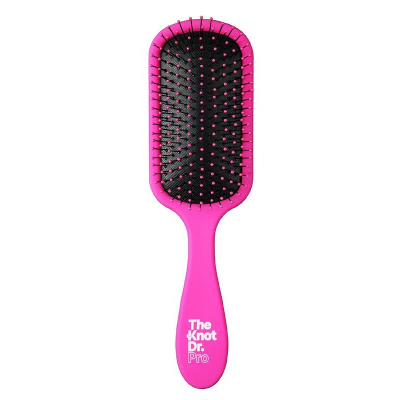 Hair brush The Knot Dr. Pro Brite Fuchsia Paddle Brush Black Pad KDS102, pink