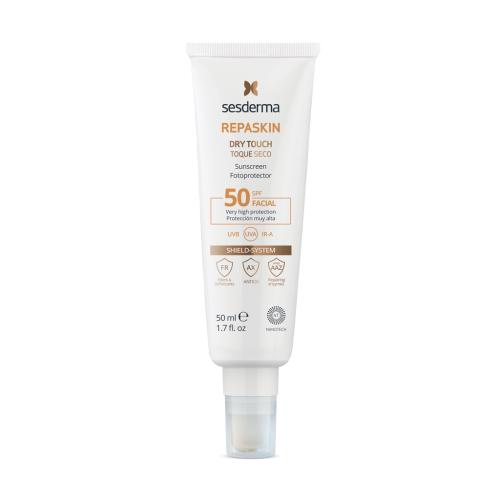 Sesderma REPASKIN DRY TOUCH SPF 50 Sunscreen for the face, 50 ml + mini Sesderma product as a gift