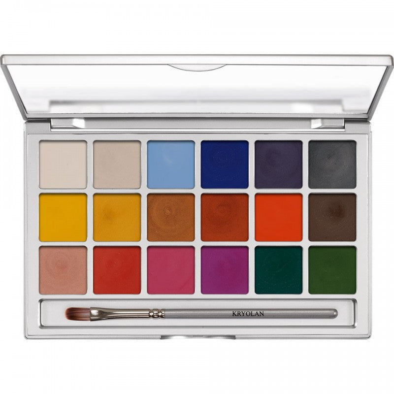 Kryolan Shimmering Vision Palette 18 Colo - Palette of cream paints in 18 colors 