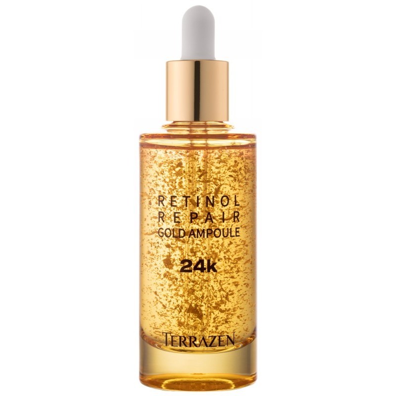 Укрепляющая сыворотка для лица Terrazen Retinol Repair Gold Ampoule TER86837, особенно подходит для зрелой кожи лица, 50 мл