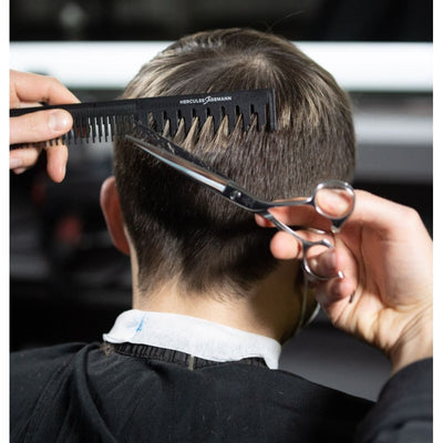 Расческа для волос Hercules Sägemann Short Cut Tiger For Thinning Out Hair, HER285-97, черная, для разделения прядей волос