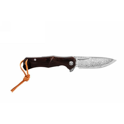 Folding Damascus steel knife Kamazaki KZI23004