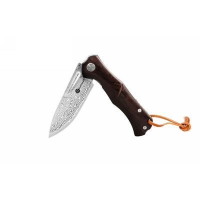 Folding Damascus steel knife Kamazaki KZI23004