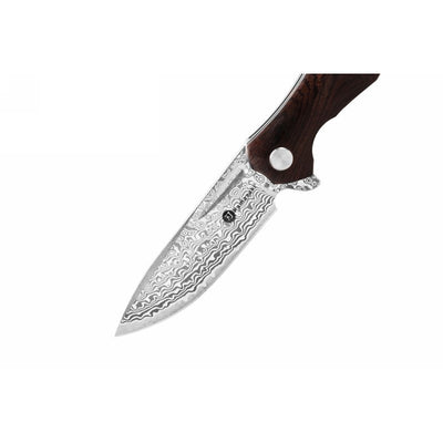 Folding Damascus steel knife Kamazaki KZI23004