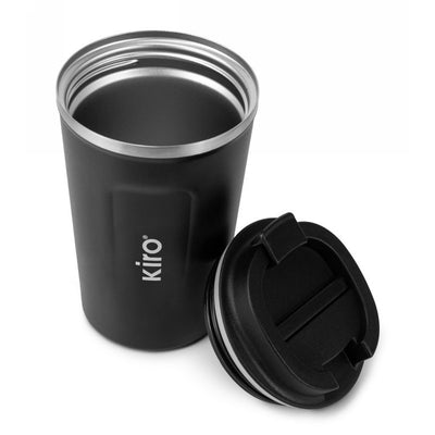 Termopuodelis su vakuumine izoliacija KIRO KI381B, juodos spalvos, 380 ml