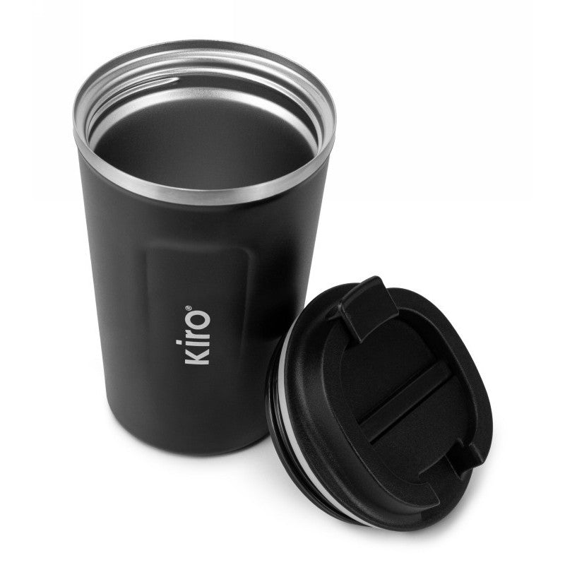 Termopuodelis su vakuumine izoliacija KIRO KI381B, juodos spalvos, 380 ml