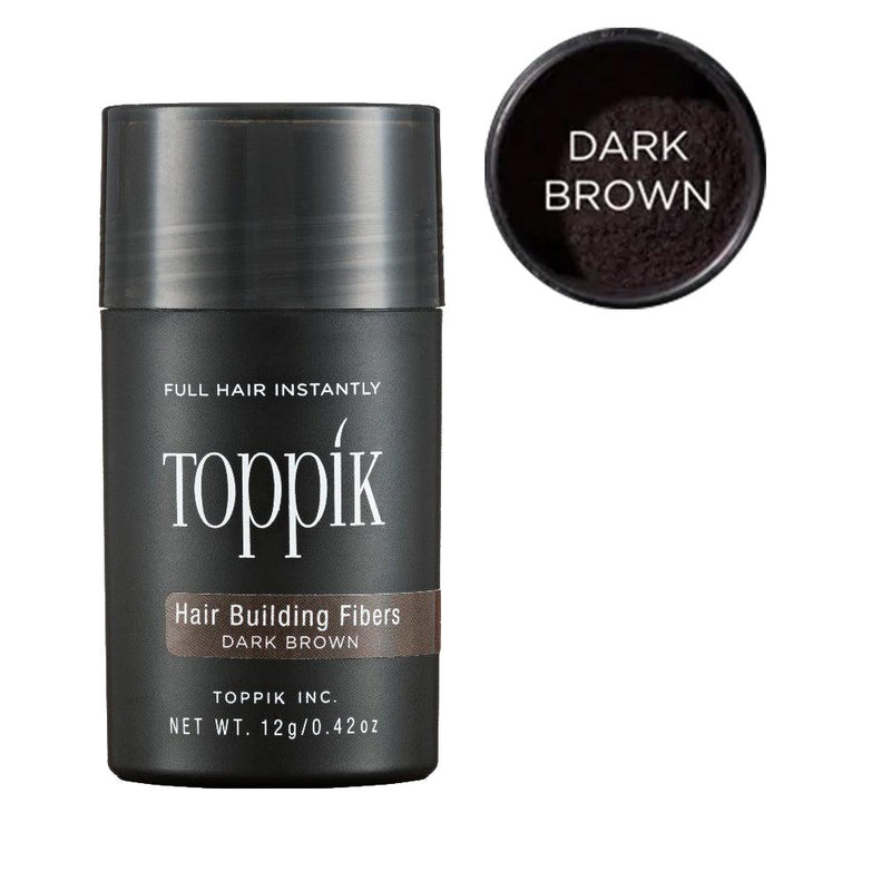 Toppik Hair Building Fiber Hair Effect Creating Powder, Dark Brown, 12 g