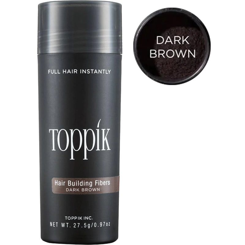Toppik Hair Building Fiber Hair Effect Creating Powder, Dark Brown, 27.5 g