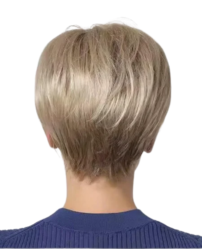 Trumpas šviesus sintetinis perukas „Pixie“ kirpimo