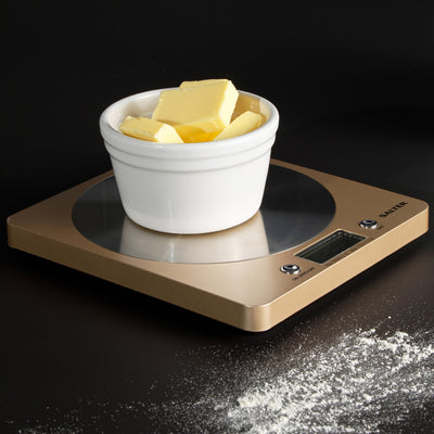 Электронные цифровые кухонные весы Salter 1036 OLCFEU16 Olympic Disc, золотого цвета