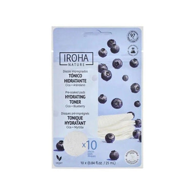 Facial moisturizing pads Iroha Nature Hydrating &amp; Soothing Toner Pad Blueberry PIN13, deeply moisturizing and soothing facial skin, 10 pcs.