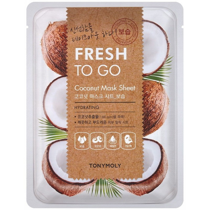 Veido kaukė TONYMOLY Fresh To Go Coconut Mask Sheet TM00002116, su kokosų ekstraktu