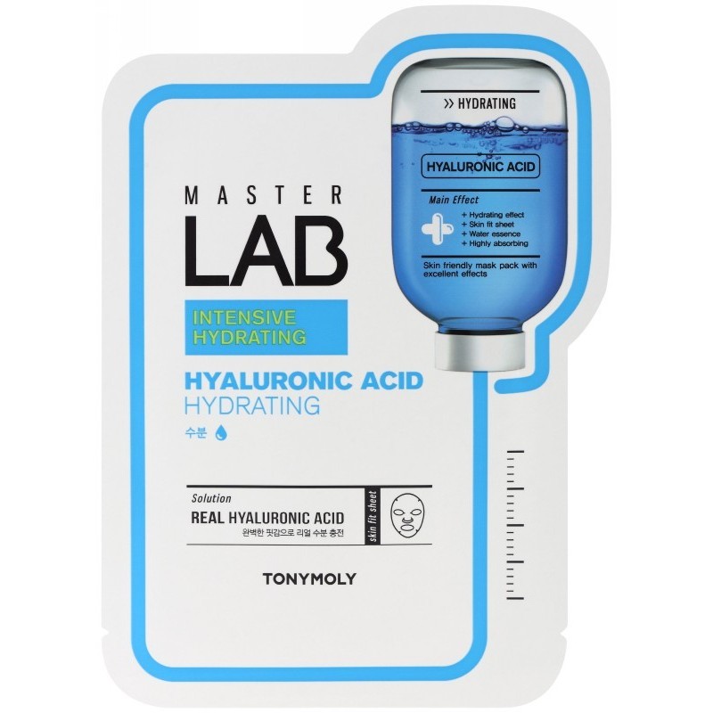 Veido kaukė TONYMOLY Master Lab Sheet Mask Hyaluronic Acid SS05034900, su hialurono rūgštimi, 19 g