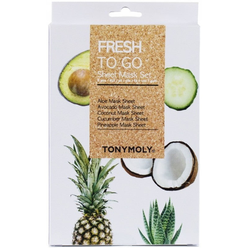 Veido kaukių rinkinys TONYMOLY Fresh To Go Sheet Mask Set TMFTGSET, 5 vnt.