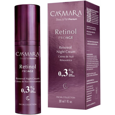 Veido kremas Casmara Retinol PROAGE Renewal Night Cream With 0,30% Pure Retinol CASA07003, naktinis, 30 ml