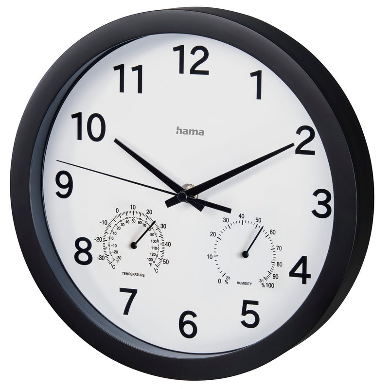 Hama 00186342 Pure Plus Wall Clock Black