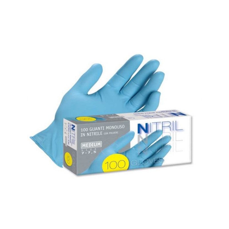 Disposable nitrile gloves Icoguanti ESNSL powder-free, size L, blue, thickness 0.08 mm, 100 pcs.