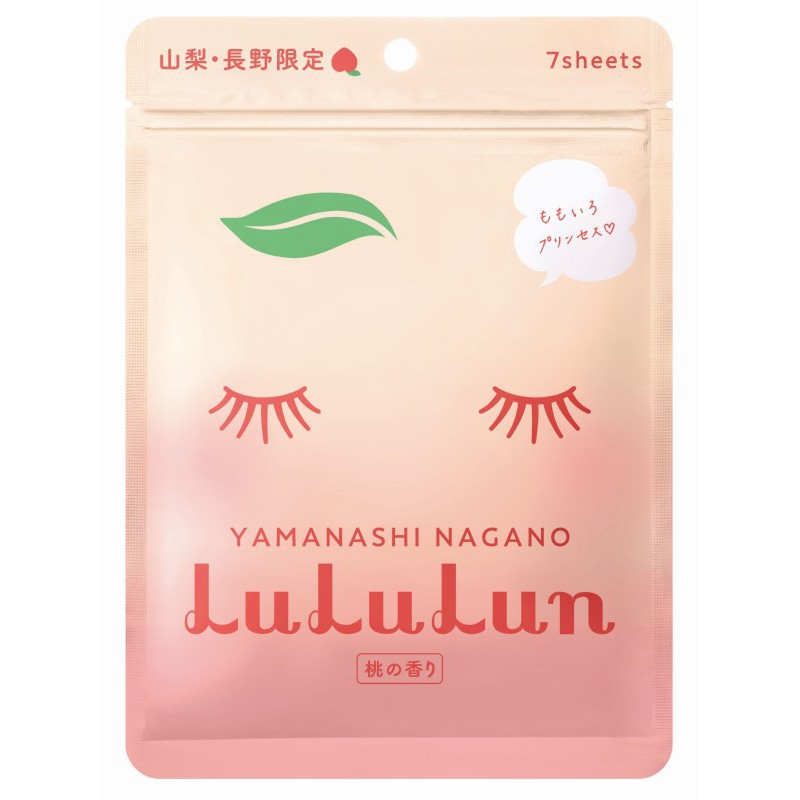 A set of disposable face masks LuLuLun Premium Sheet Mask Yamanashi Peach 7 Pack, intensively moisturizes and softens the skin, 7 pcs. LU65916
