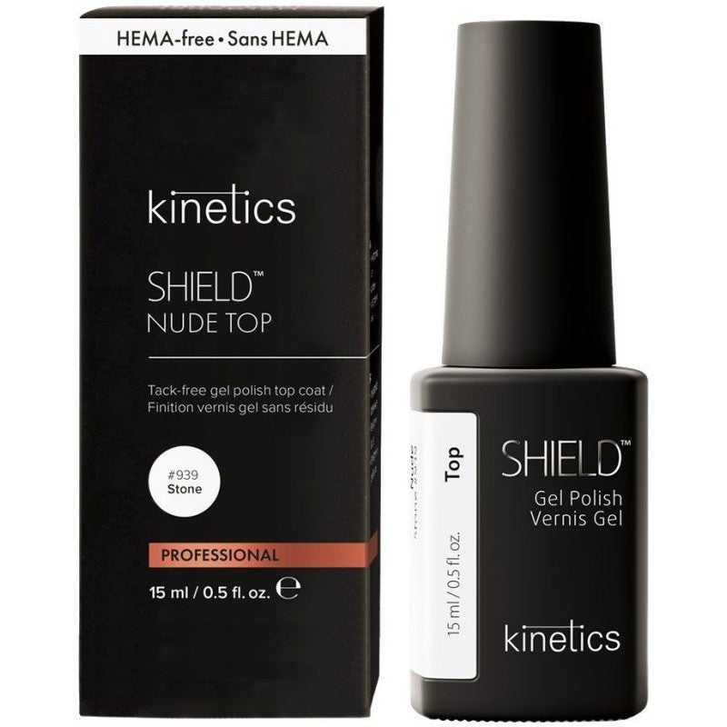 Viršutinis gelio lako sluoksnis Kinetics SHIELD Nude Top 939 Stone KNT939, 15 ml