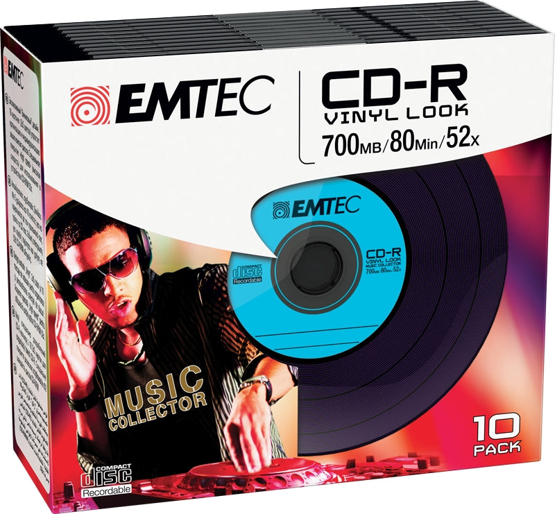 Emtec CD-R 700MB 52x Vinyl Look 10 pcs