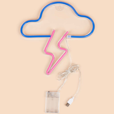 Manta SNL71BL Style Neon Lights CLOUD WITH LIGHTNING Blue-Pink