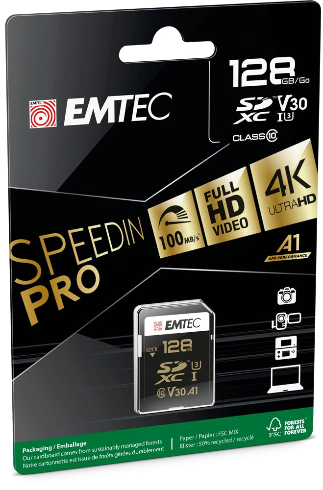 Emtec SD 128GB UHS-I U3 SpeedIN Pro