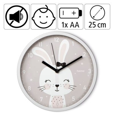 Hama 00186428 Lovely Bunny Wall clock 25cm Grey