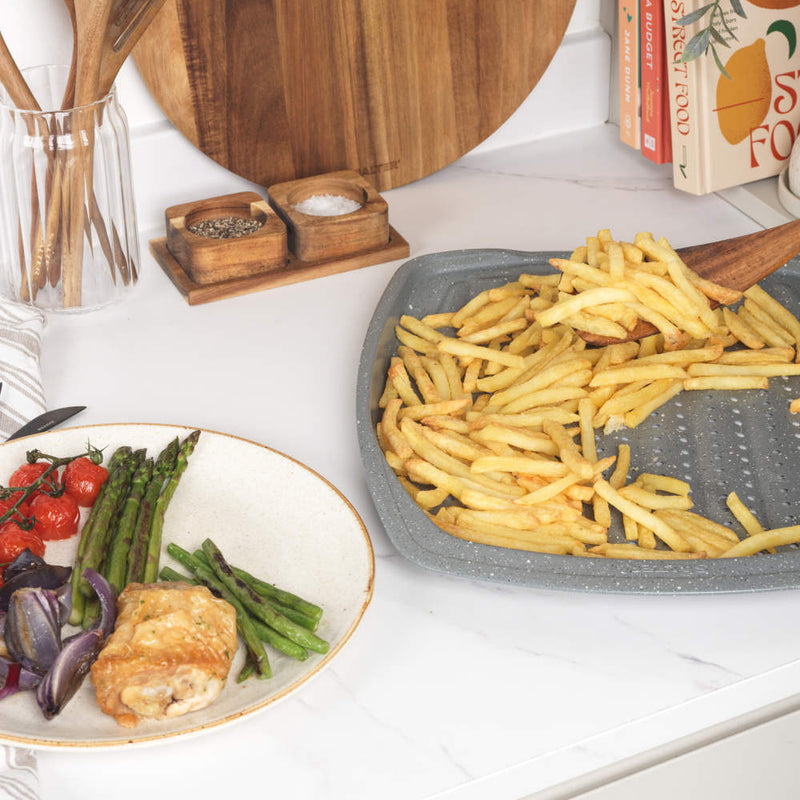 Salter BW08473G1EU7 Marblestone 38cm Chip Tray