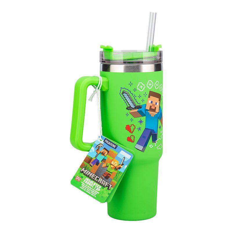 Paladone Minecraft Green 900ml Insulated Cup and Straw