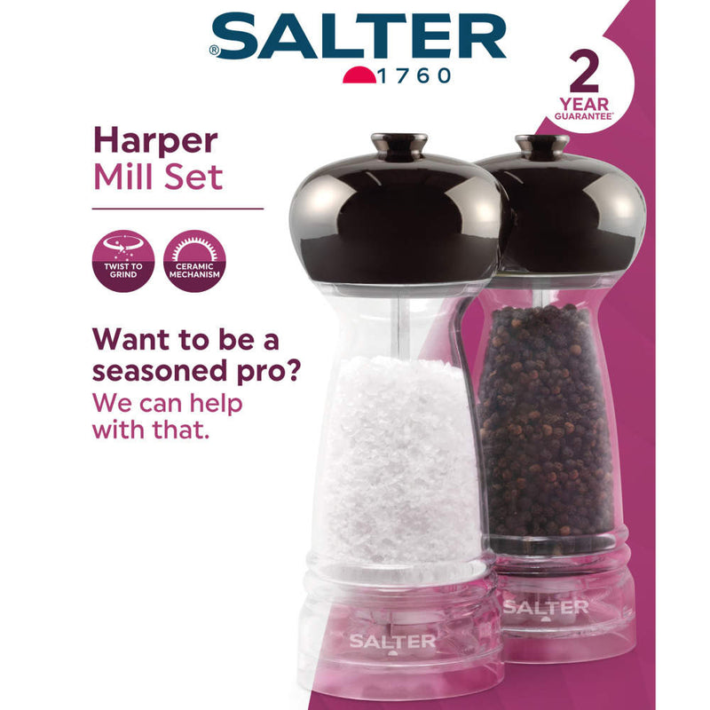 Salter BW12949GEU7 Harper Mill Set Clear/Grey