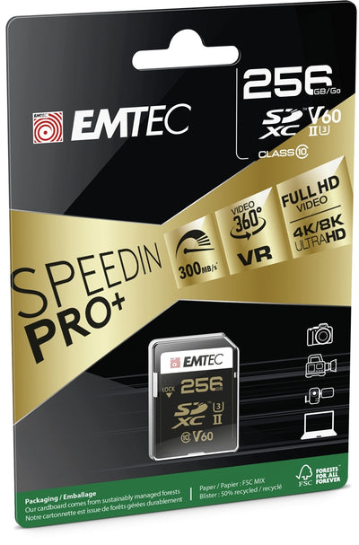 Emtec SD 256GB UHS-II V60 SpeedIN Pro+