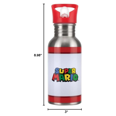 Paladone Super Mario Metal Water Bottle with Straw