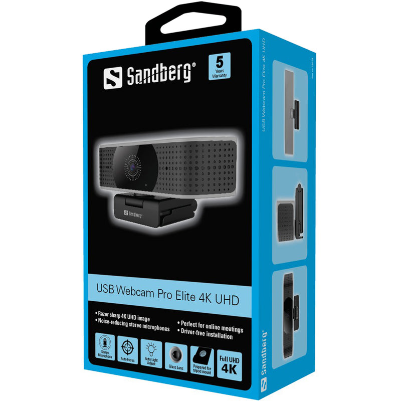 Sandberg 134-28 USB Webcam Pro Elite 4K UHD 