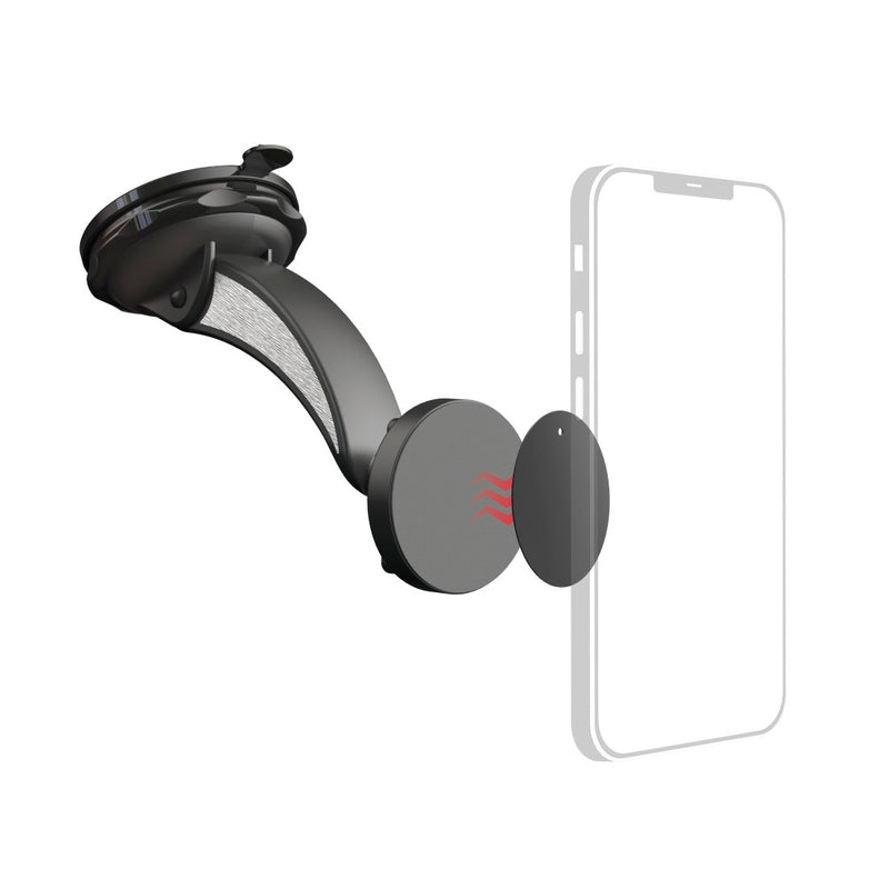 Hama 00201512 Magnet Car Mobile Phone Holder with Suction Cup, 360 Rotation Universal