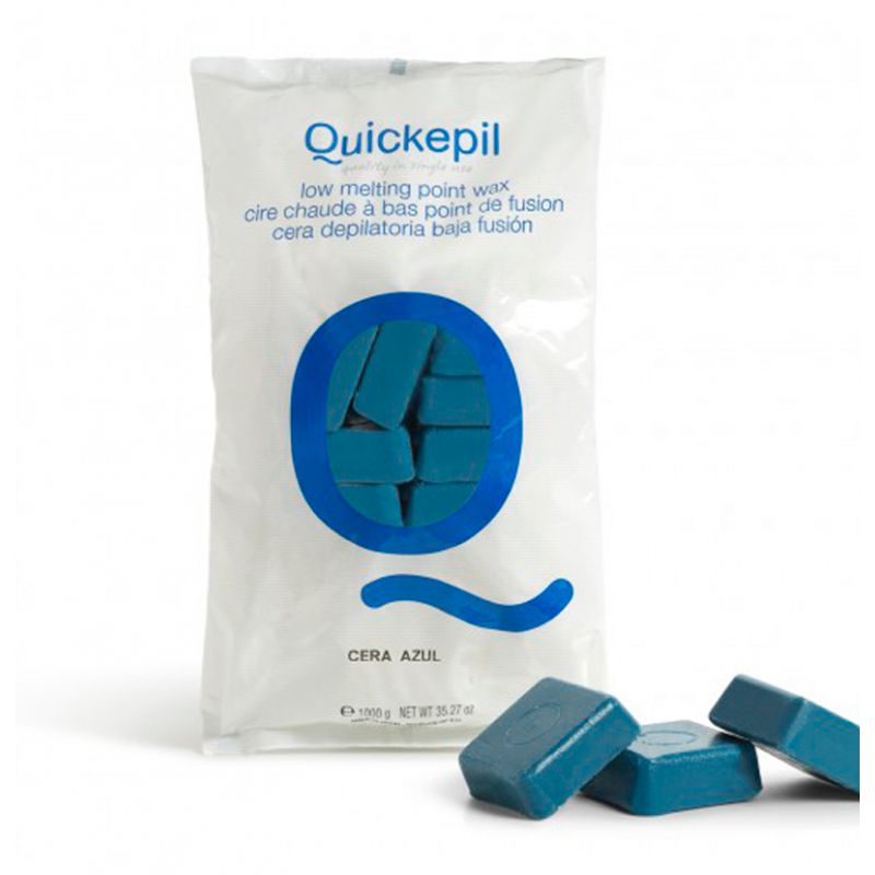 Žemoje temperatūroje besilydantis vaškas depiliacijai Quickepil Hot Wax Blue QUI3030220001, mėlynas, 1 kg