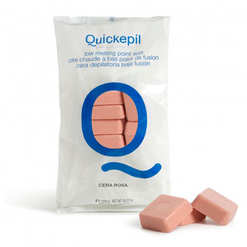 Žemoje temperatūroje besilydantis vaškas depiliacijai Quickepil Hot Wax Pink QUI3030221001, rožinis, 1 kg