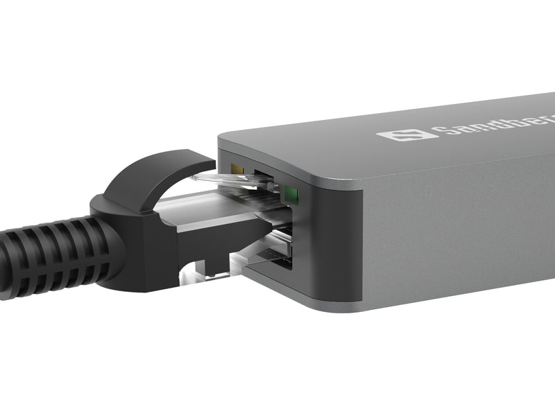 Sandberg 136-68 USB-C/A 2.5 GbE RJ45 Adapter, 2.5 Gigabit Ethernet on USB-C