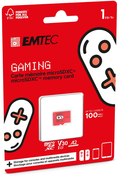 Emtec mSD 1TB UHS-I U3 V30 A2 Gaming Rouge