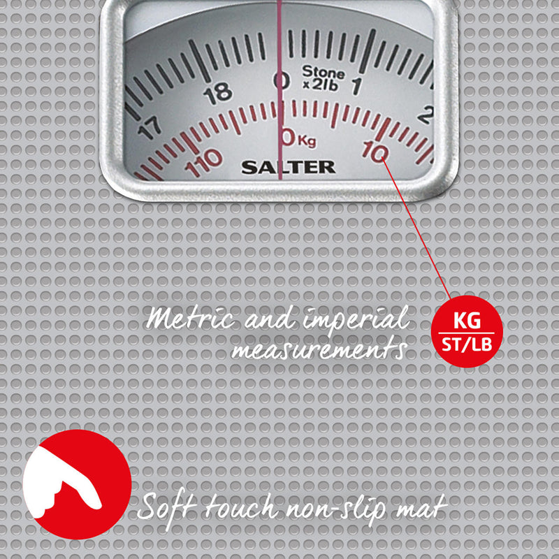 Salter 433 SFEU12 Mechanical Bathroom Scale Silver