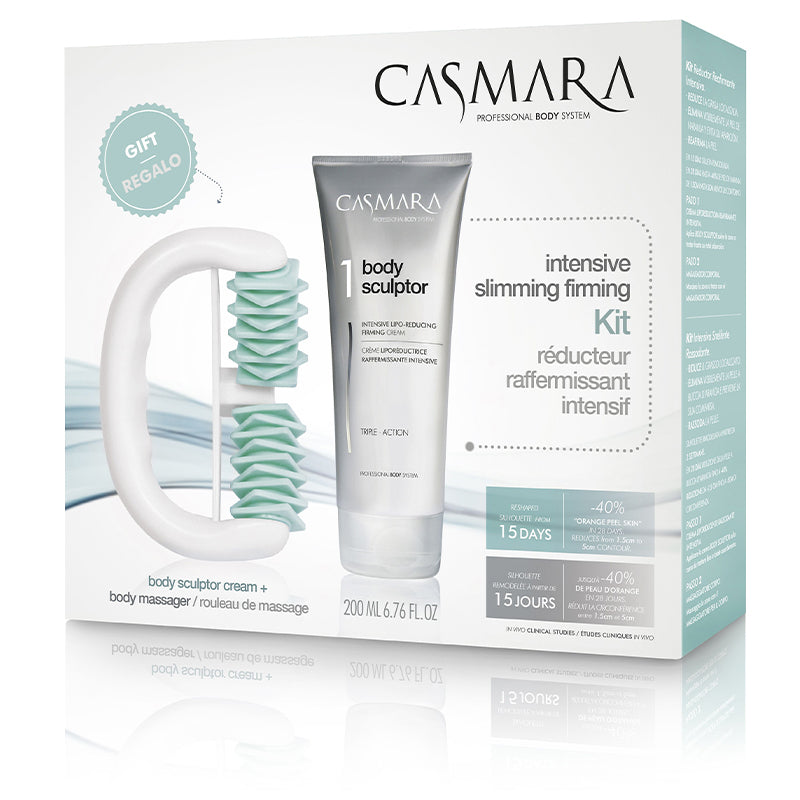 Body tightening kit Casmara Body Pack Massager 2020 CASAAL158, the kit includes a massager for massaging problem areas of the body and a firming body cream, 200 ml
