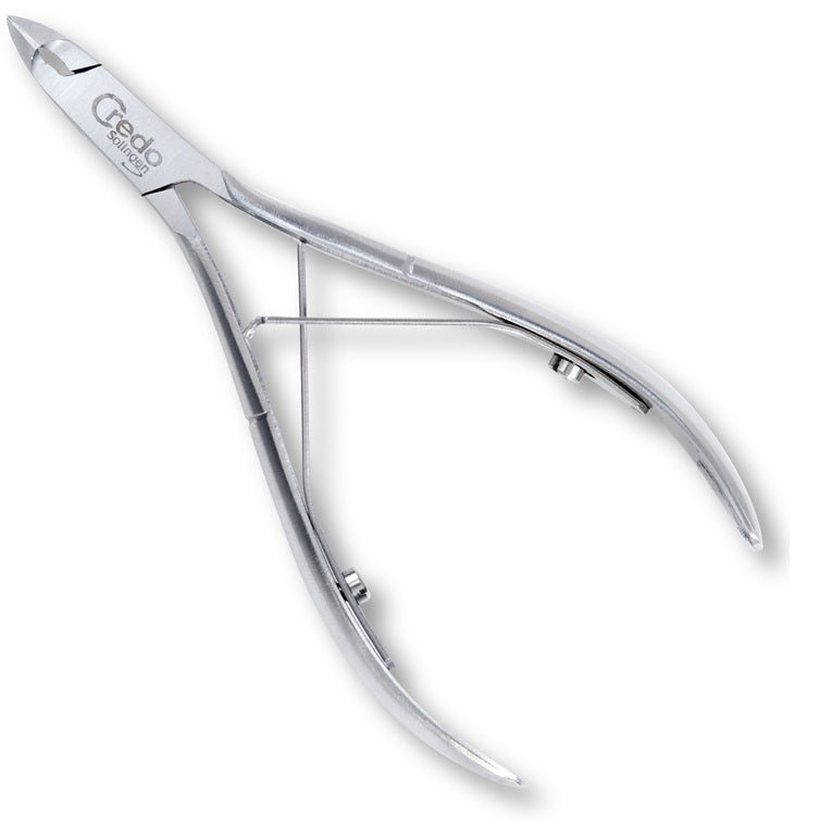 Professional cuticle tweezers Credo, stainless steel, matte, 10 cm