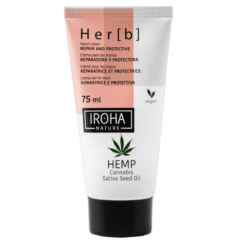 Крем для рук Iroha Hand Cream Cannabis Seed Oil, с маслом семян конопли, 75 мл